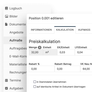 Preiskalkulation in HERO