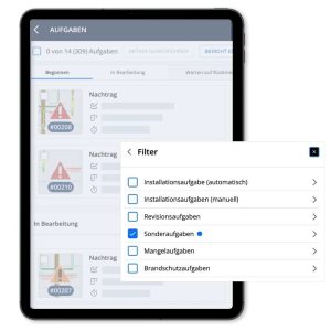 Nachträge in CENDAS filtern