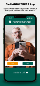 Die Handwerker App: Von der Arbeitszeit bis zur Inventur – alles einfach digital erfasst.